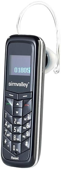 simvalley Mobile Mini Telefon: 2in1 Mini-Handy & BT-Headset SHX-660.Duo (Kleinstes Handy)