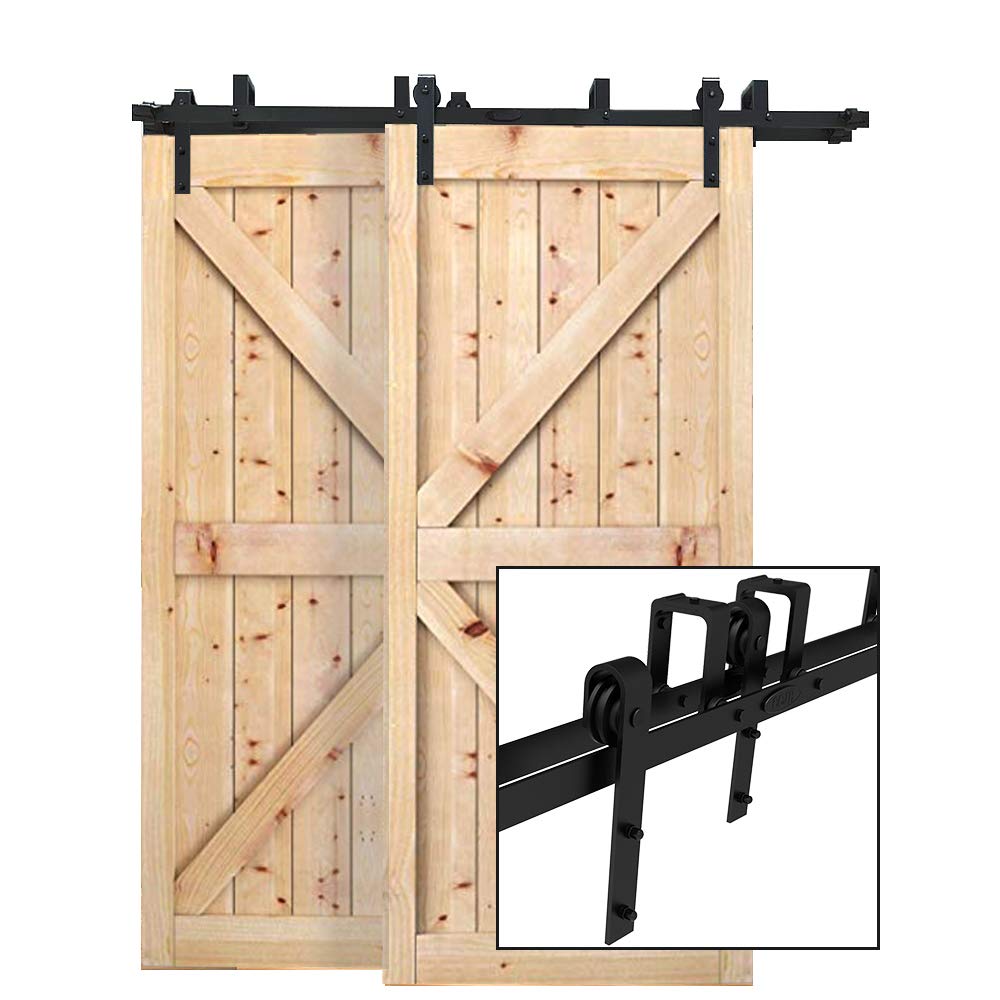 Vibeo Kit Binario Doppio Per Porta Scorrevole 280 Cm – Montaggio A Soffitto, Rulli Silenziosi, Carico 30 Kg