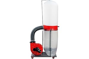 2HP Heavy-Duty Dust Collector, 1500W Woodworking Dust Extraction Machine with 15-Gallon Collection Bag, Mobile Base & Wall Mo