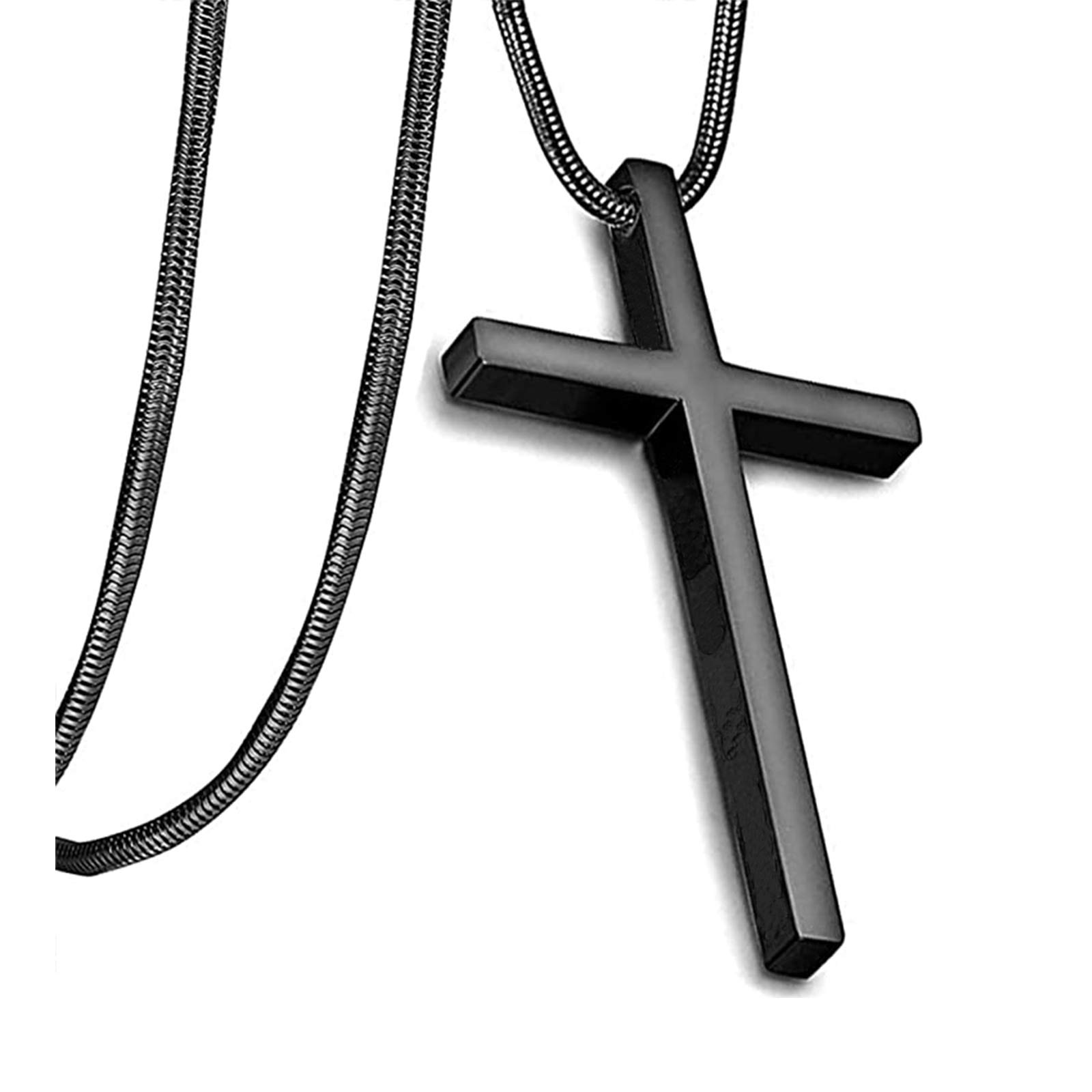 Bible Verse Cross Pendant Necklace Stainless Steel for Men Women Kids, 20-24 inches Chain Come With Gift Box (22, Philippians 4:13&black tone-01)