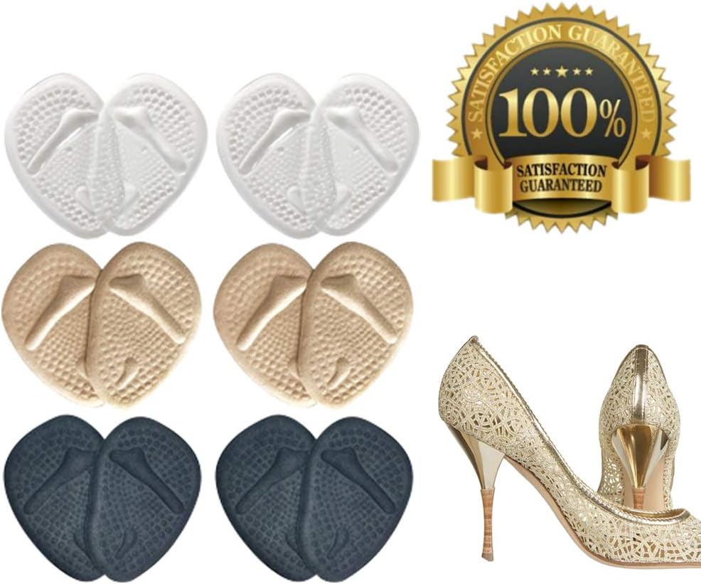 (12 Pieces) Metatarsal Pads for Women | Ball of Foot Cushions for Pain Relief | Reusable Shoe Inserts for Women by BelugaCare: Health & Personal Care