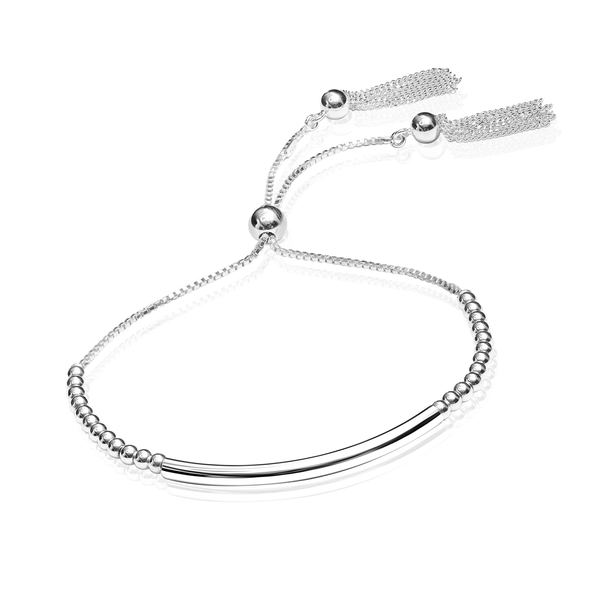 LeCalla 925 Sterling Silver Italian Sliding Beaded Bolo Bracelet for Women and Teen