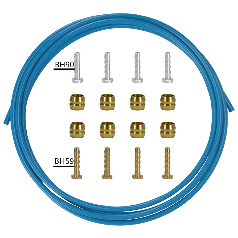 CYSKY Hydraulic Brake Hose Kit Bike Disc Brake Oil Tube 2500mm Bike Hydraulic Disc Brake Hoses Kit Brakes for SRAM/Shimano BH59 BH90 Mountain Bike Road Bicycle(Blue)