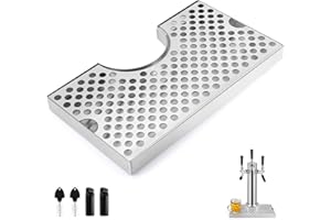 Hilangsan Kegerator Drip Tray Stainless Steel Beer Drip Tray Bar Drip Trays for Kegerator Beer Tap Drip Tray Keg Drip Tray Kegerator Accessories Anti-Skid Base Metal Kegrator Drip Mat