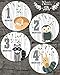 Woodland Monthly Milestone Sticker Pack for Baby Boy & Girl Stickers for Newborn, 0-12 Months Photo Picture Props for Infant Onesie, Unisex Registry Shower Gift & Scrapbook Photo Memory Keepsake