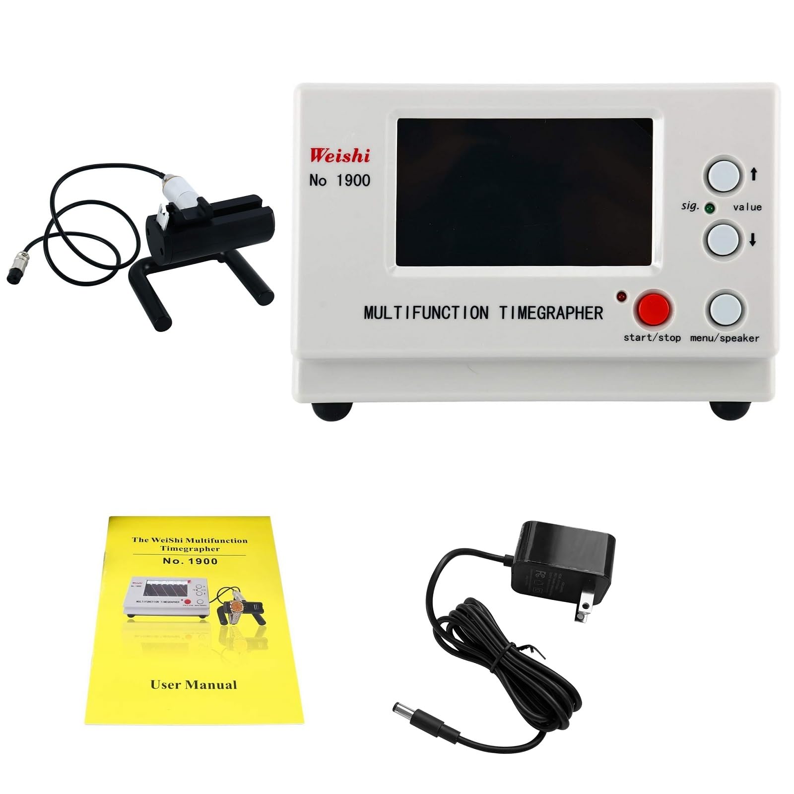 YaeTek Timegrapher No.1900 Watch TIming Machine, Multifunctional Watch Tester Watch Calibration Tool LCD Screen for Watchmakers