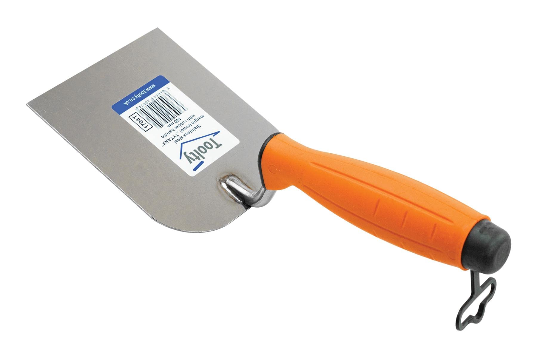 Toolty Stainless Steel Margin Trowel, Wall Putty Trowel, Plastering Trowel, Finishing Trowel - 100mm - for Brickwork and Plastering - Rubber Handle, DIY - TLTY-1704T