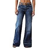 GORGLITTER Women's Baggy Jeans Low Rise Boyfriends Wide Leg Denim Pants