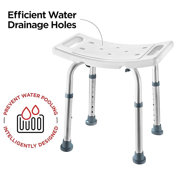 MEDICAL KING SHOWER CHAIR – WITH BACK SCRUBBER & ADDITIONAL SPONGE – TOOL FREE SHOWER CHAIR FOR ELDERLY – WITH 8 ADJUSTABLE HEIGHTS – PORTABLE ANTI SLIP BATH CHAIR FOR ELDERLY