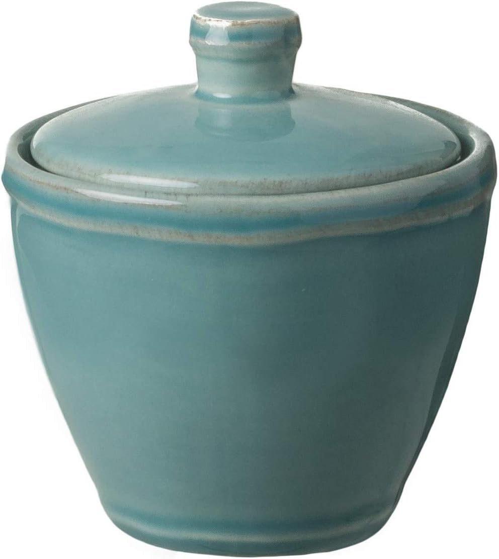 Casafina, Fontana collection, Stoneware Tableware, Sugar bowl, turquoise, 8 oz.