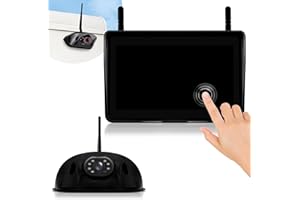 WOOCARTY RV Backup Camera Wireless 7" 1080P DVR Rear View Camera Compatible with Furrion Pre-wired Plug, Touch Screen Monitor & IP69 Waterproof Night Vision Camera and for RV Truck Trailer Camper, WF7