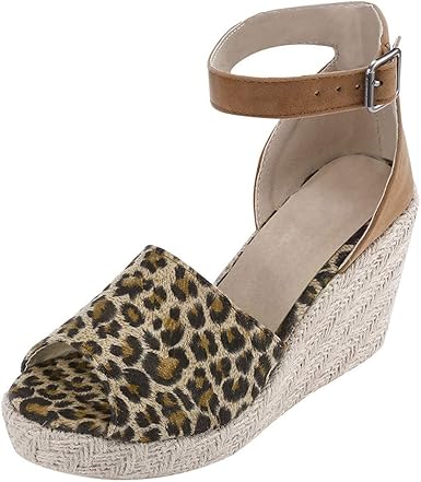 leopard print wedges amazon