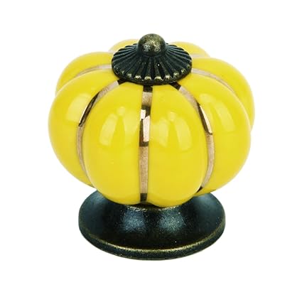 ShoppingLane Cute Pumpkin Drawer Cabinet Bin Dresser Cupboard Pull Knob Handle with Screw Yellow