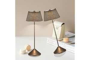 FUMLTP Cordless Bedside Touch Lamp 2 Pack,3-Color Dimmable LED Desk Lamps,Portable Battery-Powered Night Light for Home Office,Living Rooms,Bedrooms,Outdoor Patio Gifts and Decor(Grey