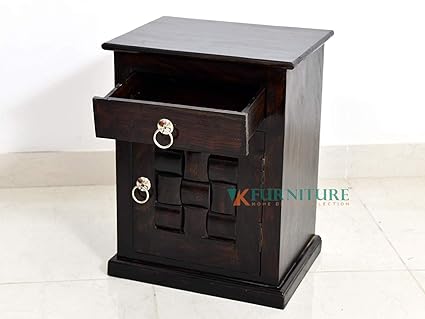 Vk Furniture Sheesham Wood Bedside Table For Bedroom Wooden Side