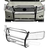 D SOLUTIONS Front Bumper Brush Grille Guard Compatible with 2001-2007 Toyota Highlander, Stainless Steel, Polished Chrome 2002 2003 2004 2005 2006