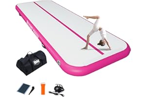 BEYOND MARINA Air Gymnastics Tumble Track 4/8 inches Thickness Inflatable Tumbling 10ft/13ft/16ft/20ft Air Mats for Home Use Training/Cheerleading/Yoga/Water with Electric Pump