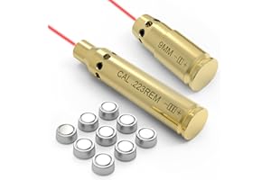 STRONGTOOLS BoreSighter for 22LR/223/9MM/7.62X39MM/30-30/30-06/.25/270/243/308/7MM/ 45ACP Colt Caliber Rifle Scope Handgun Brass Red Dot Boresight Kit for Hunting with AG3 Batteries (Special, Bullet Type)