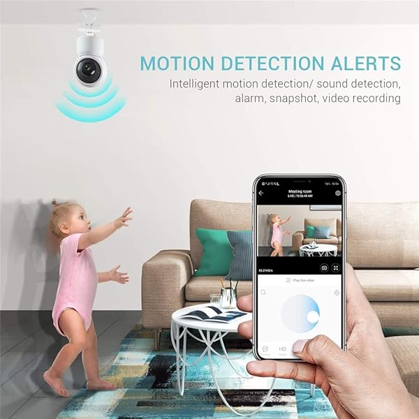 JUZEN Wireless Monitor Nachfhr Kamera 720P HD Smart Home Mini Kamera Weiss