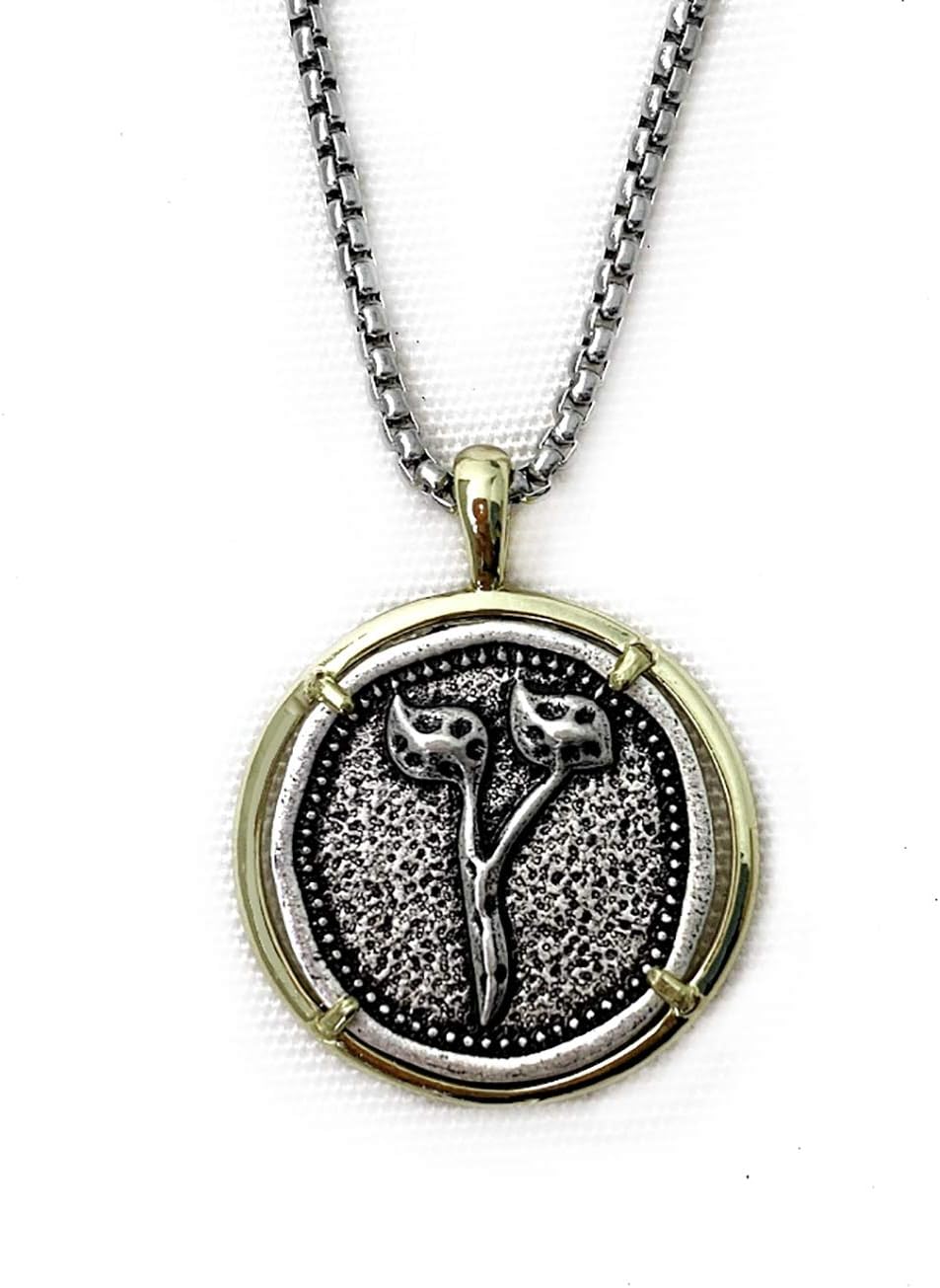 Judaica Necklace Hebrew Pedant Jewish Symbol Initial Israel Jewelry for Men