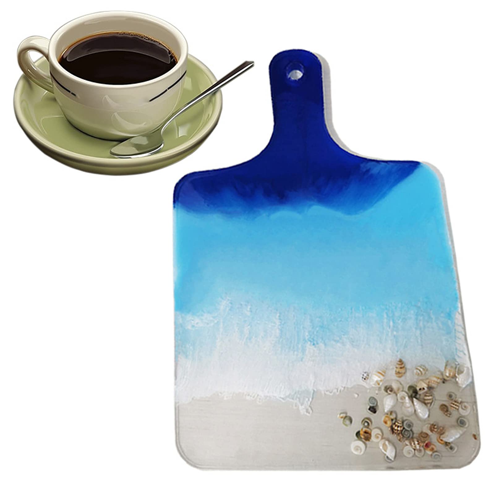 Cheese Board Epoxy Resin Mold Silicone Casting Mold Reusable 13x8.5x0.5in Rectangle Charcuterie Chopping Board Template Mould Silicone for Serving Platter