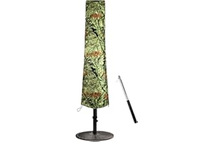 WRAKUS Patio Umbrella Cover Outdoor Waterproof, Simply Shade Hampton Bay Outside Parasol Cover Large Market with Durable Zipper Rod 420D Oxford 7 9 10 11ft Double-Sided Push Rod for Straight Pole Green Tree