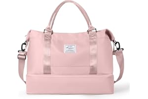 HYC00 Travel Duffel Bag, Sports Tote Gym Bag, Shoulder Weekender Overnight Bag for Women