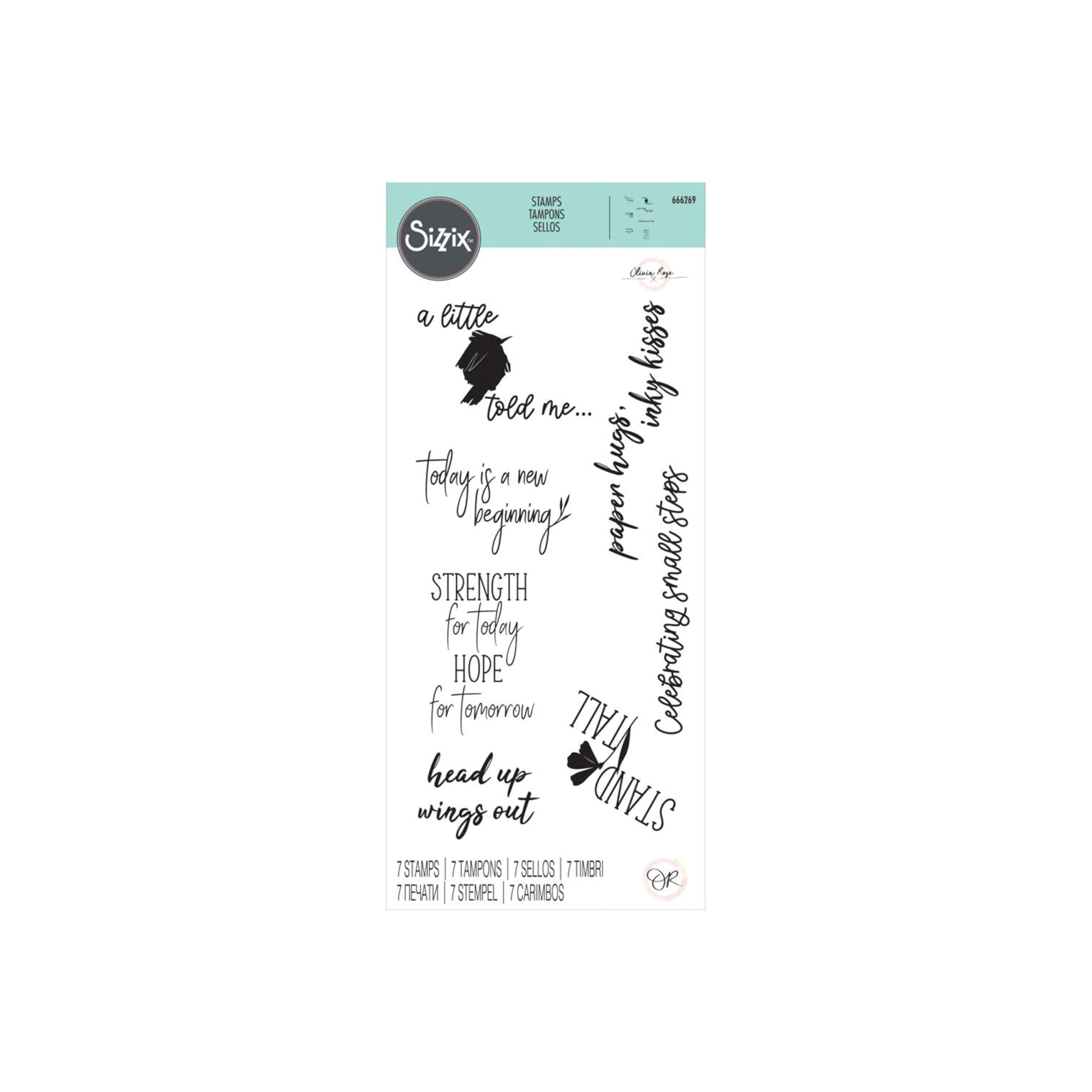 Sizzix Clear Stamps Wings Out by Olivia Rose | Chapter 2 2023 | Use with an Acrylic Stamp Block Or Stamping Platform | Cardmaking Scrapbooking Papercrafting
