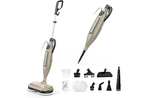 DEVOAC Scrubbing Steam Mop with Rotating Mop Pads,10 in 1 Steam Mop, 3 Steam Modes & LED Headlights for Hard Floor Laminate Marble Floors