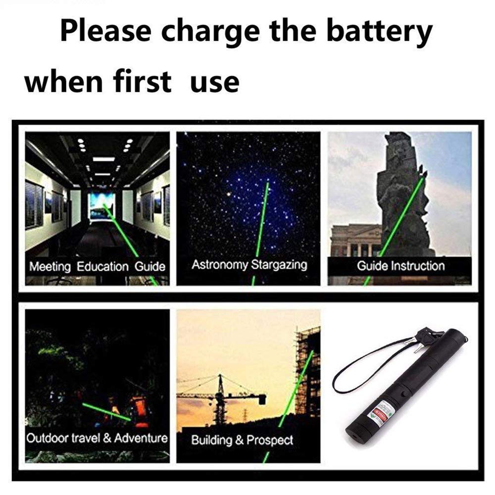 Verkioa Tactical Green Hunting Rifle Scope Sight Laser Pen, Demo Remote Pen Pointer Projector Travel Outdoor Flashlight, LED Interactive Baton Funny Laser Toy