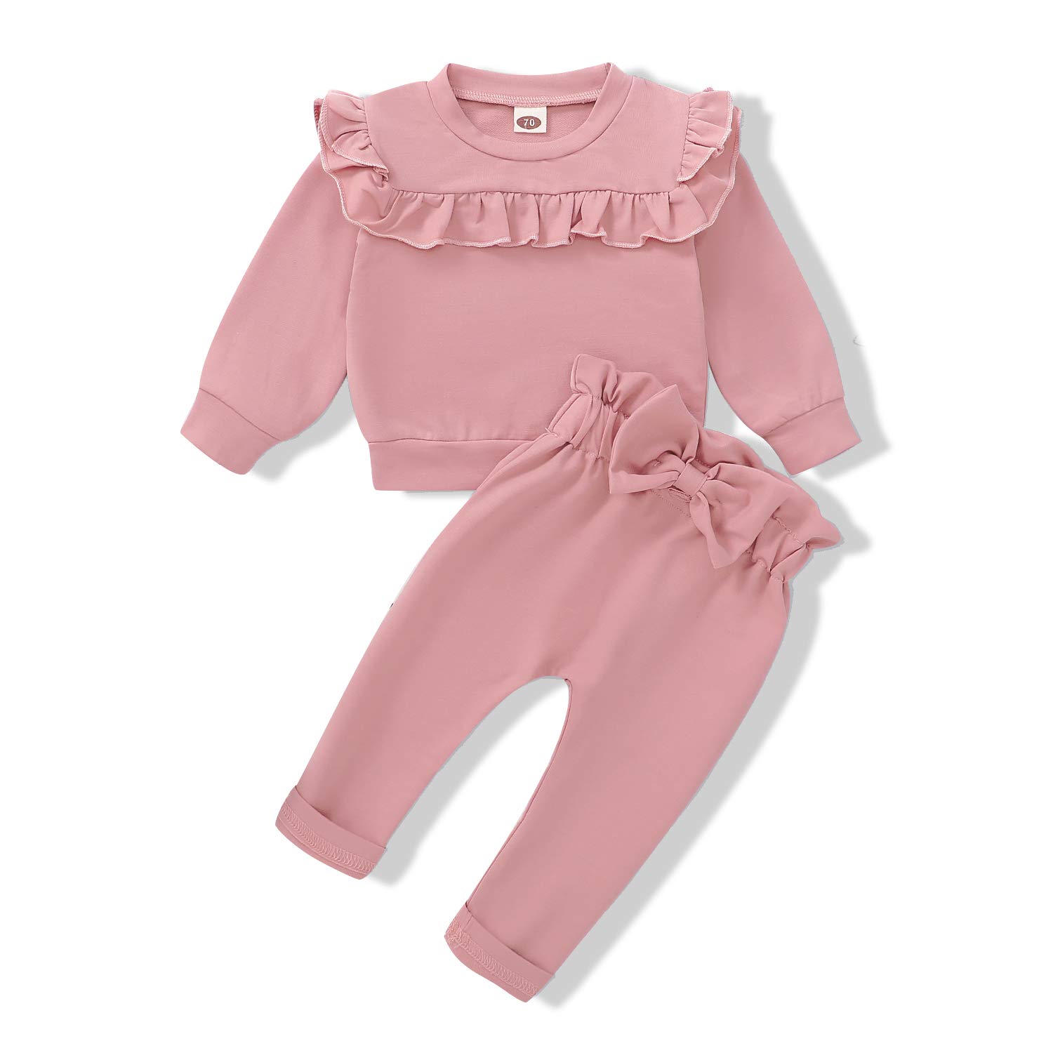Toddler Baby Girls Clothes Infant Long Sleeve Ruffles Shirt Tops + Long Pants Fall Winter Outfits for Girl