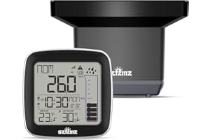 SZFZMZ Wireless Digital Rain Gauge with Rainfall Alert Accurate Precipitation Monitor Wireless Indoor Outdoor Thermometer