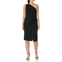 Eliza J Women's One Shoulder Scuba Cocktail Dress with Ruffle Sleeve,  Green, 2 at Amazon Women's Clothing store