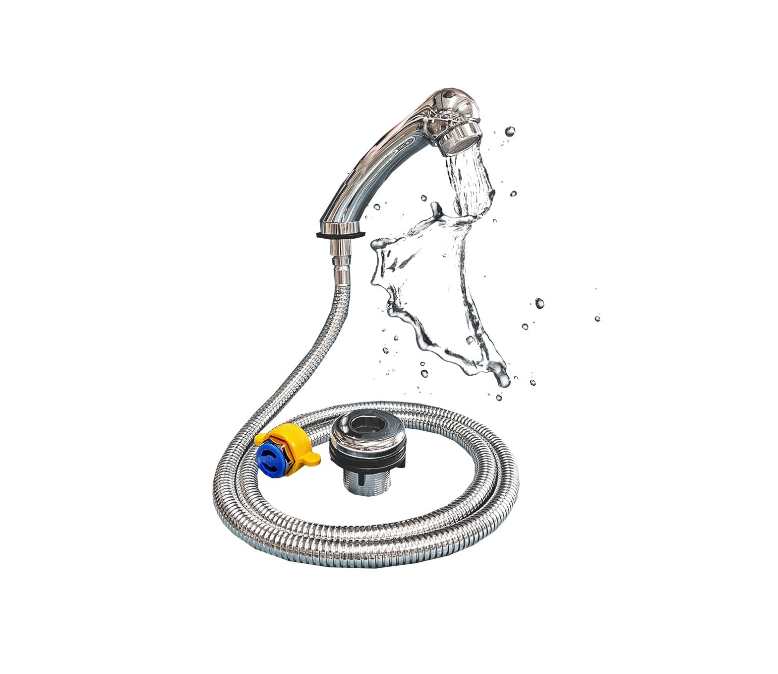 Hairstore Orginal Salon Shower Head with Male Fitting and Shower Spray Free Holder (Orginal Silver)