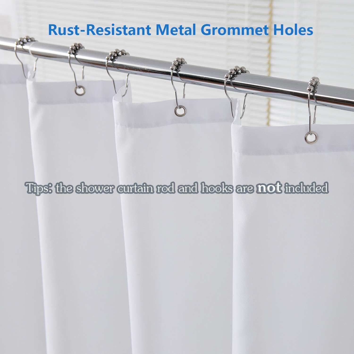 Amazer Fabric Shower Curtain Liner, White Polyester Fabric Shower Curtain Liners Bathroom Shower Curtains, Water Proof, Hotel Quality, 72 x 72 Inches: Kitchen & Dining