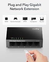 Cudy GS105 5-Port Gigabit Ethernet Switch 1000Mbps Unmanaged Plug Play Metal view 2
