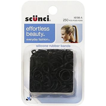 Amazon Com Scunci Silicone Hair Rubber Bands 250 Ea Pack Of 2