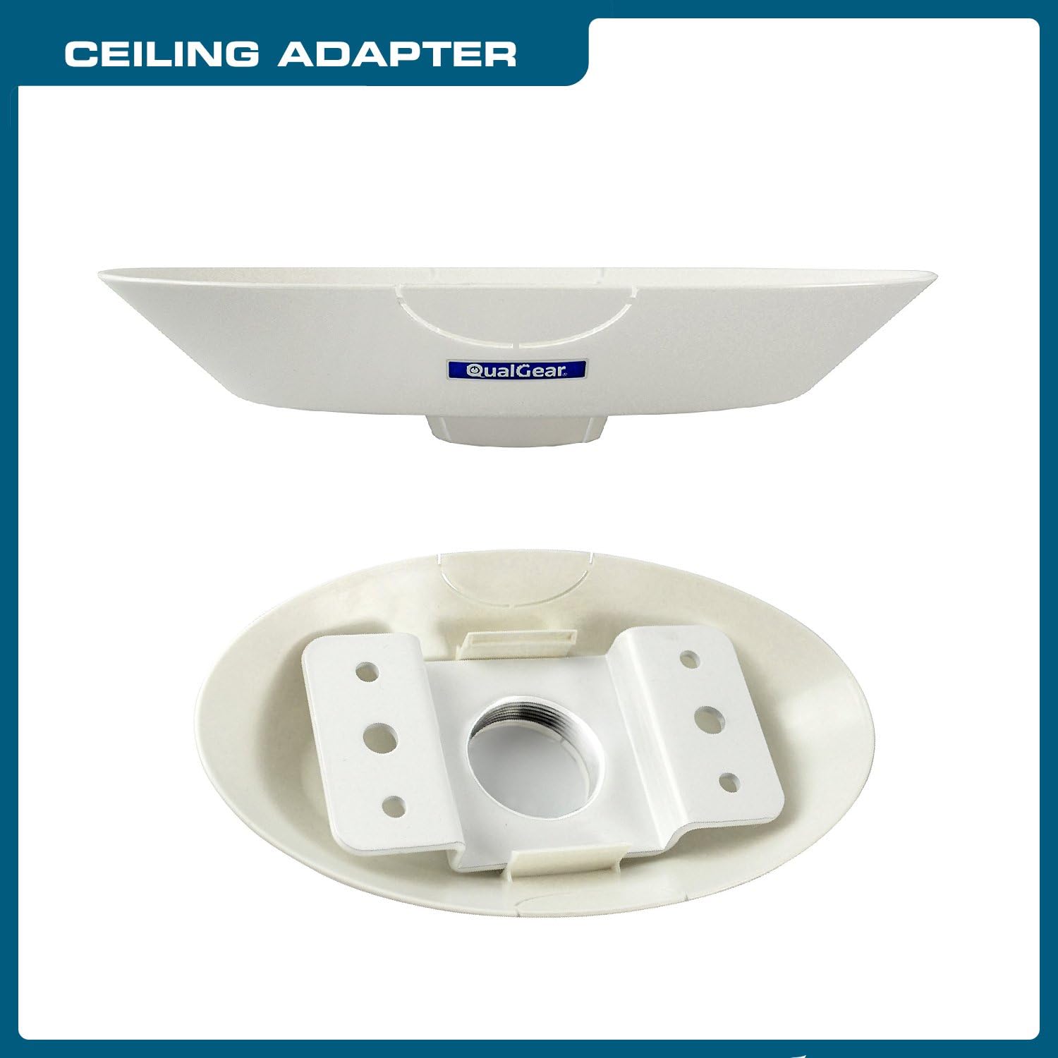 QualGear Pro-AV QG-KIT-CA-3IN-W Projector Mount Kit Accessory Single Joist Ceiling Adapter, 3" 1.5", White: Electronics