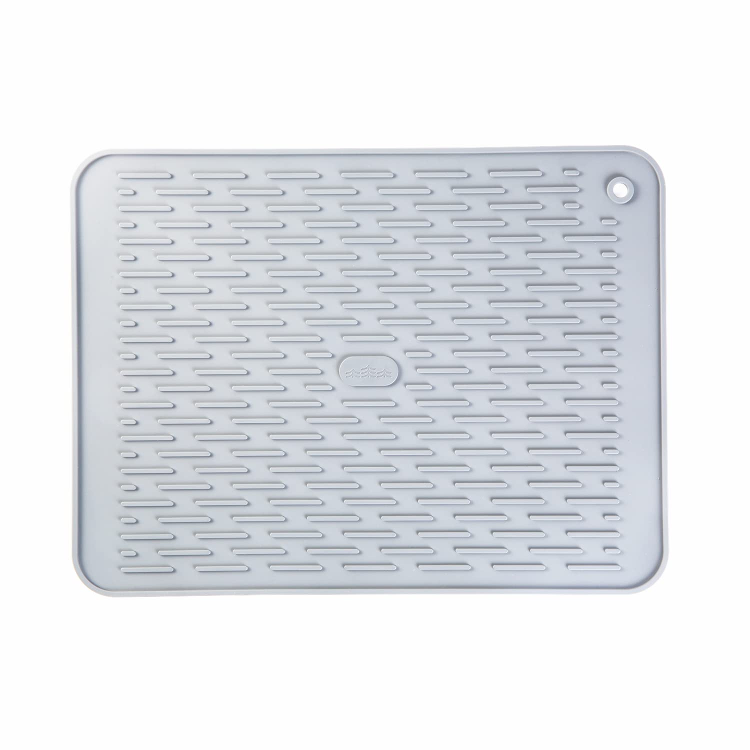 IYYI Silicone Dish Drying Mats,Silicone Quick-Drying Dish Drainer, Non-Slip Draining Board Mat,Heat Resistant Sink Mat for Kitchen Countertop (40 * 30cm Light Grey)