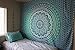Ombre Tapestry Wall Hanging, Mandala Tapestry College Dorm Tapestry Mandala Tapestry Dorm Decor Indian Hippie Tapestry Bohemian Bedspread Bedding Beach Tapestry (Queen ( 84X85 inches approx), Green)