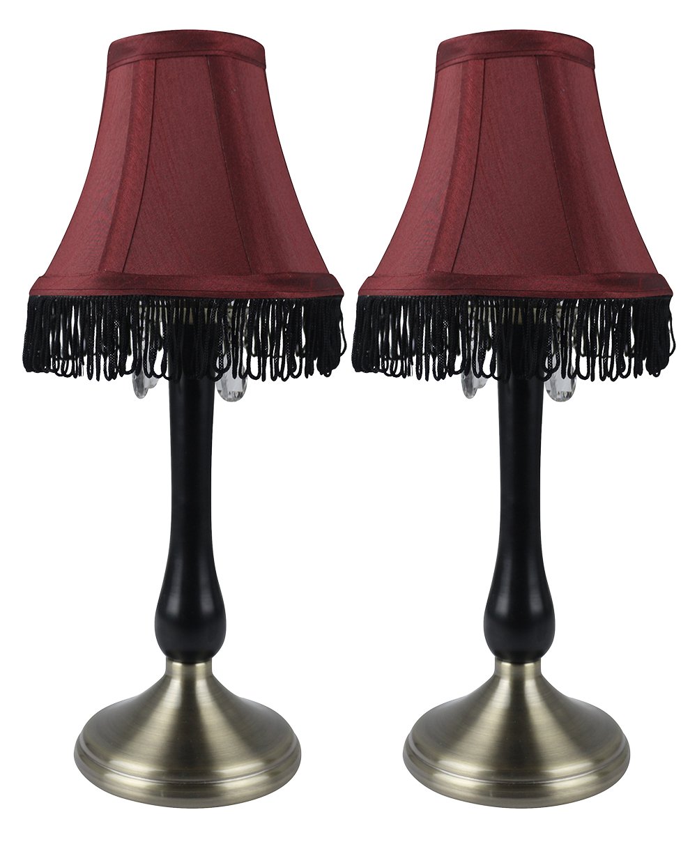 Urbanest Set of 2 Perlina Accent Lamps, Antique Brass Base and Stem
