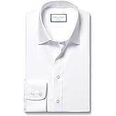 Charles Tyrwhitt Shirts for Men – White Twill Non-Iron Formal Dress Shirt – Long Sleeve Cotton Shirt