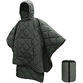 LOOGU Camo Blanket Waterproof Insulation Poncho Liner for Outdoor Camping, Hiking, Hunting, Survival, Backpacking, Picnicking