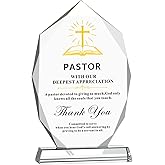 JOASURA Pastor Appreciation Gifts-Iceberg Shaped Crystal Plaque, 8.3x5.3 Inch Plaques Decoration for Pastor's Day Church Clergy Keepsakes, Best Ideas Thank You for Christianity Pastores Gift