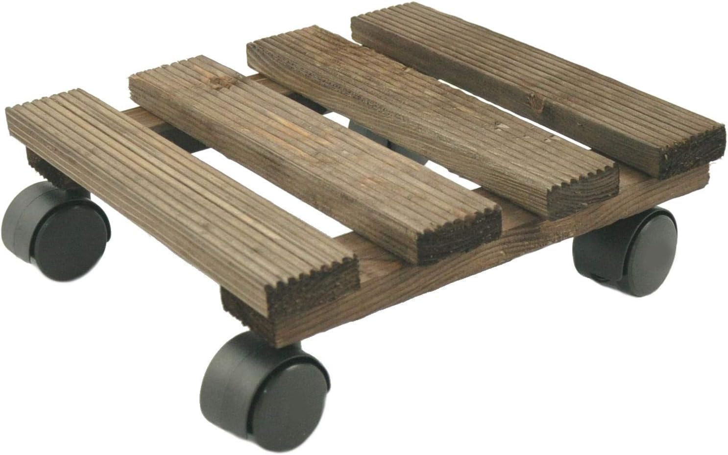 RADO WOOD Plant Pot Caddy 25×25 cm Riffled Vintage style Garden