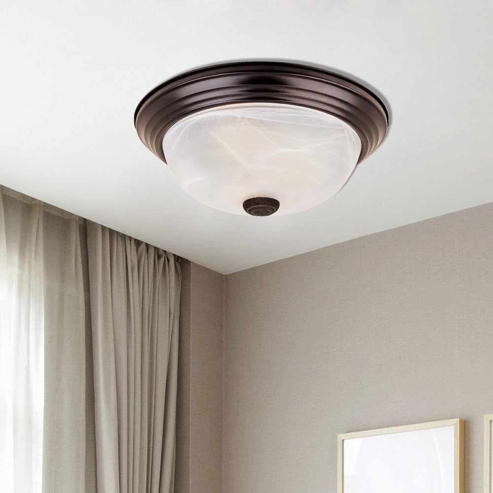 Designers Fountain 1257S-ORB-AL 11" Decorative Small Flushmount, Oil Rubbed Bronze - Led Household Light Bulbs - 