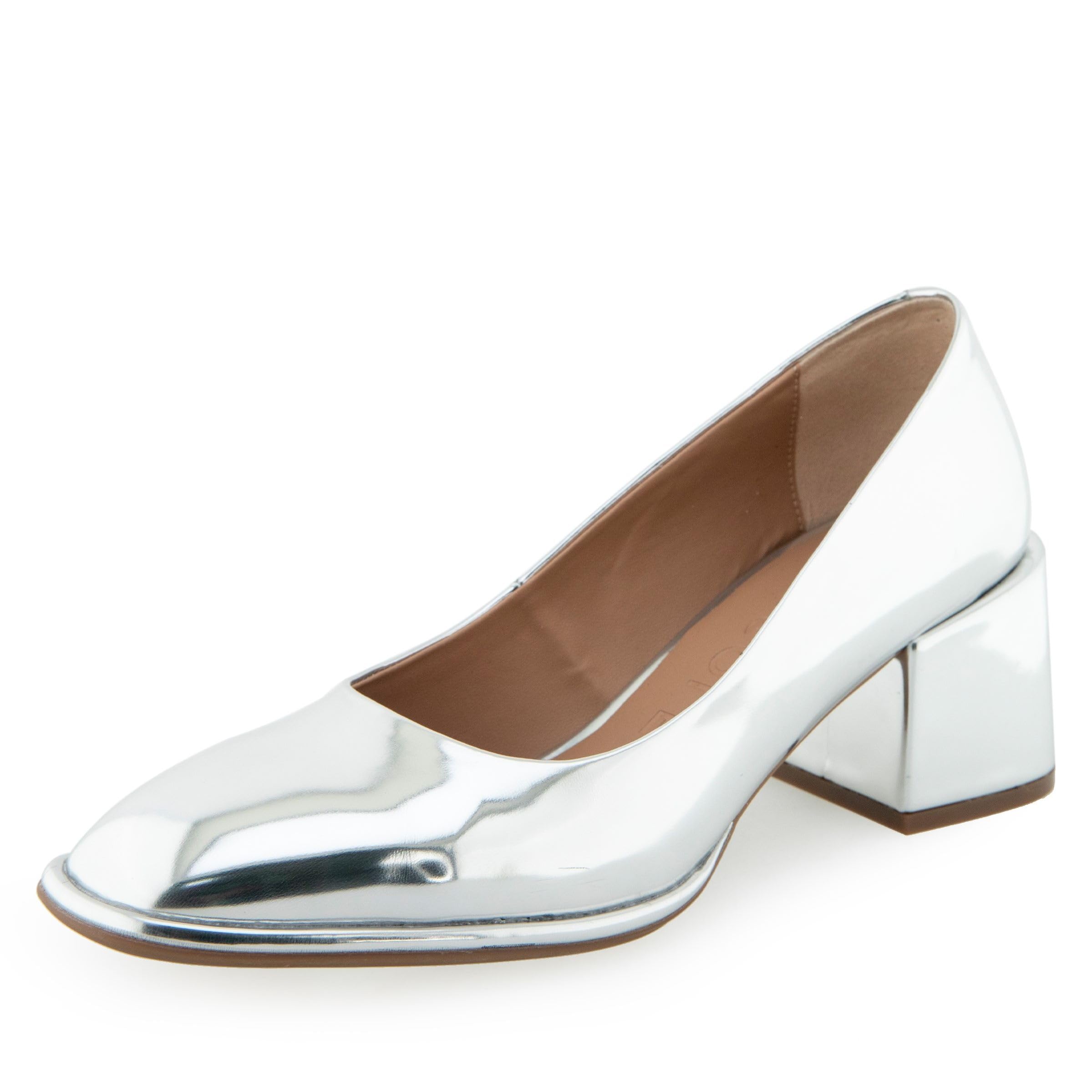 Aerosoles Women’s Alae Pump, Silver Mirror Metallic Faux Leather, 7