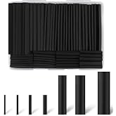 Rindion 127PCS Heat Shrink Tubing Kit, 2:1 Shrink Ratio, Marine Grade Industrial Heat Shrink Tubing, Long Lasting Insulation Wire Shrink Wrap Tubing- Black