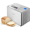 CUCKOO Bread Maker Machine with 15 Menu Options + 3 Crust Colors, 2 lbs Bread Machine with Automatic Fruit & Nut Dispenser, Includes 6 Accessories, Ideal Breadmaker for Sourdough (CBM-AAB101S)