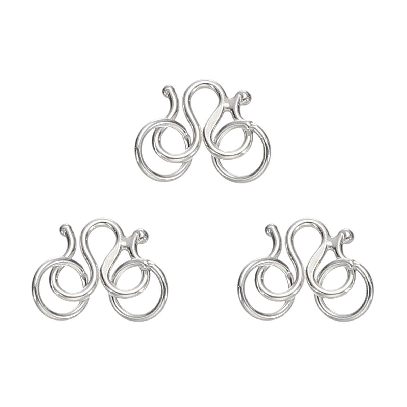 PATIKIL Heart Shaped Toggle with T Bar, 2 Set Round Ring Charm Loops Connectors for Jewelry Making Necklaces Earrings Keychains Craft DIY, Silver Style 9